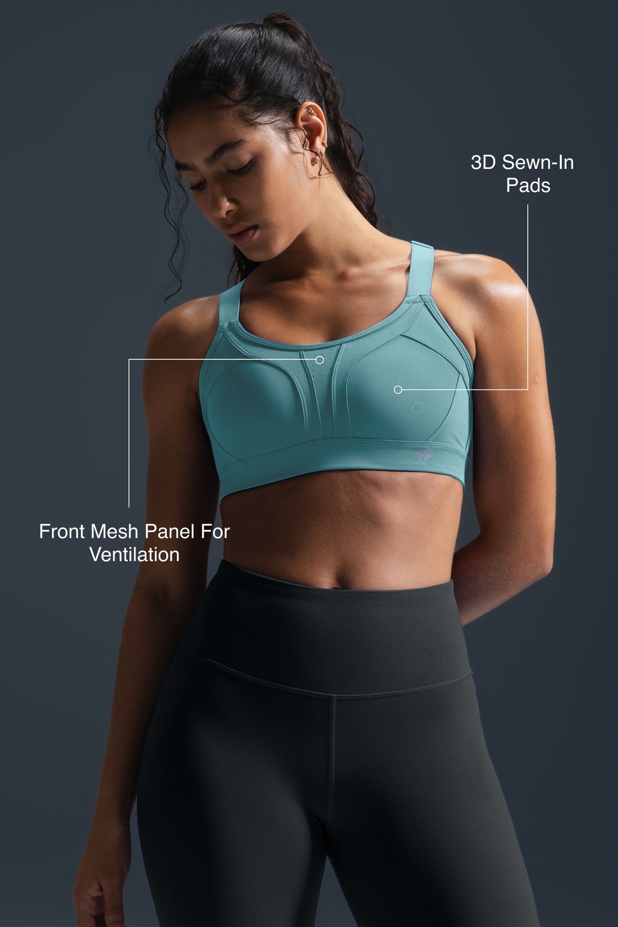 Power™ Adjustable Crisscross Padded Running Bra | Women's High Support Sports Bra