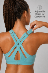 Power™ Adjustable Crisscross Padded Running Bra | Women's High Support Sports Bra