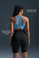 Enfold Zip Mesh Vadderad Löpar-BH | Sport-BH med Högt Stöd för Damer (Plus Size)
