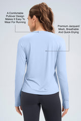 Anywhere™ Performance Jacquard Mesh Long Sleeve T-shirt | Women's Long Sleeve T-shirt