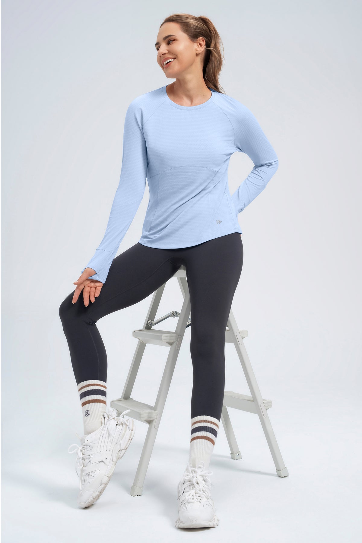 Anywhere™ Performance Jacquard Mesh Long Sleeve T-shirt | Women's Long Sleeve T-shirt