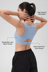 Power™ Racerback Breathable Lace Mesh Bra | Women's High Support Sports Bra