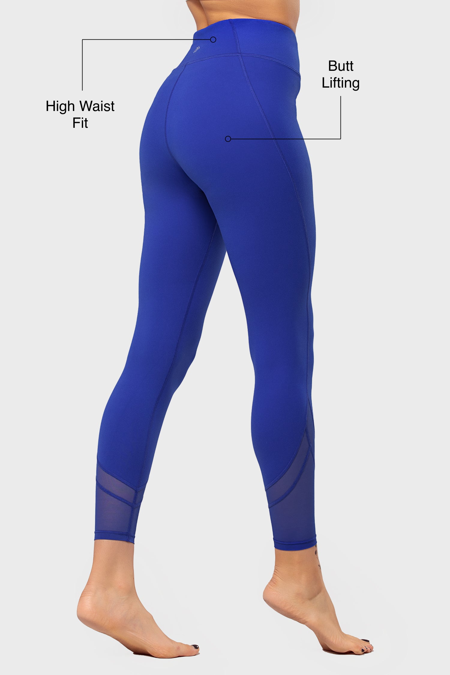 Yogaleggings i mesh, 66 cm | Lätta stödleggings för kvinnor