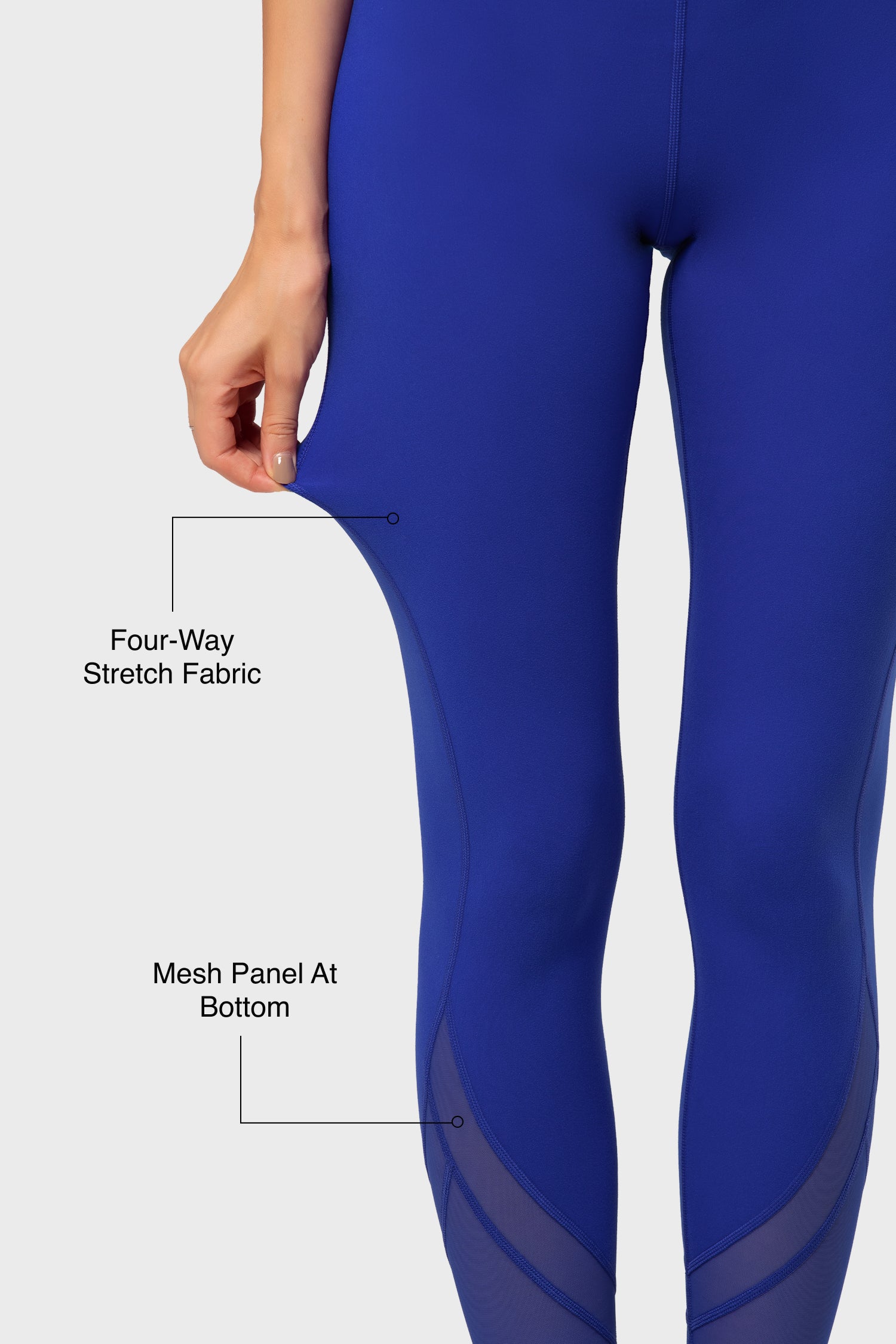 Yogaleggings i mesh, 66 cm | Lätta stödleggings för kvinnor