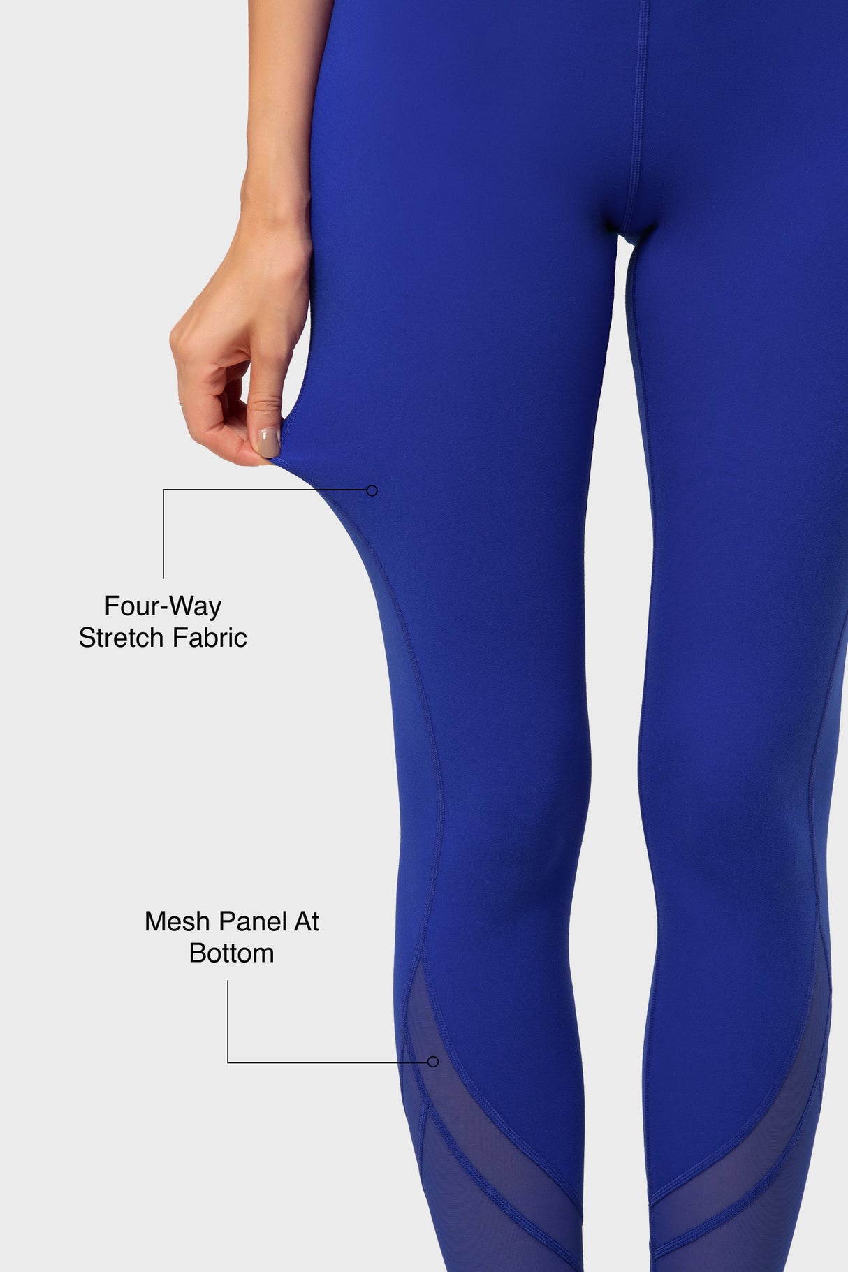 Yogaleggings i mesh, 66 cm | Lätta stödleggings för kvinnor
