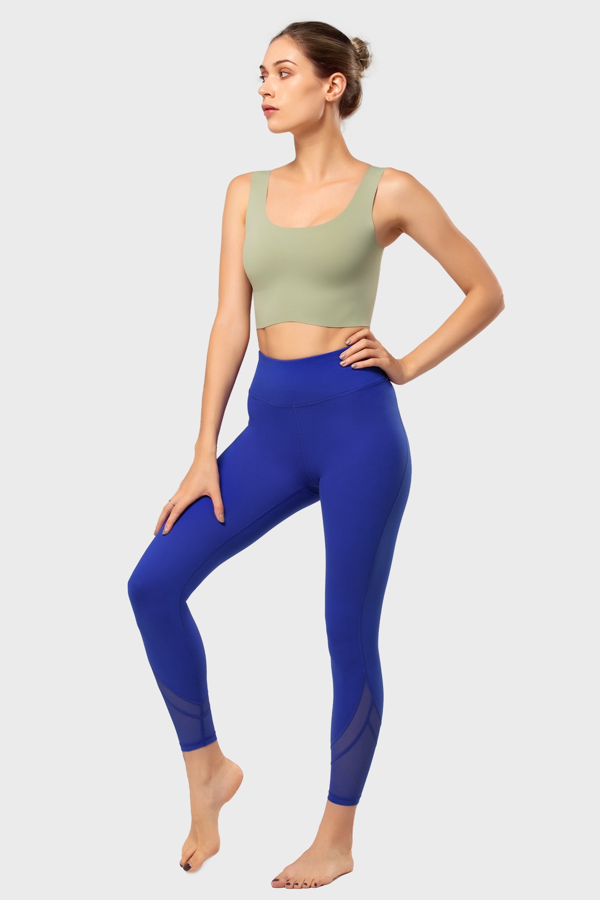 Yogaleggings i mesh, 66 cm | Lätta stödleggings för kvinnor