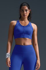 Sculpt Zip Mesh Racerback gepolsterter Lauf-BH | Damen-Sport-BH mit starkem Halt