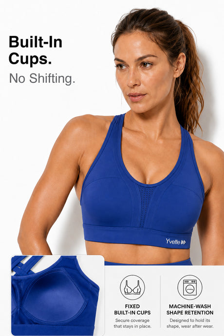 Power Cross Back gepolsterter Lauf-BH | Sport-BH mit starkem Halt für Damen