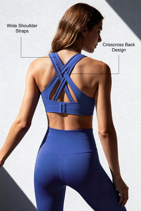 Reggiseno da corsa imbottito Power Cross Back | Reggiseno sportivo ad alto sostegno da donna