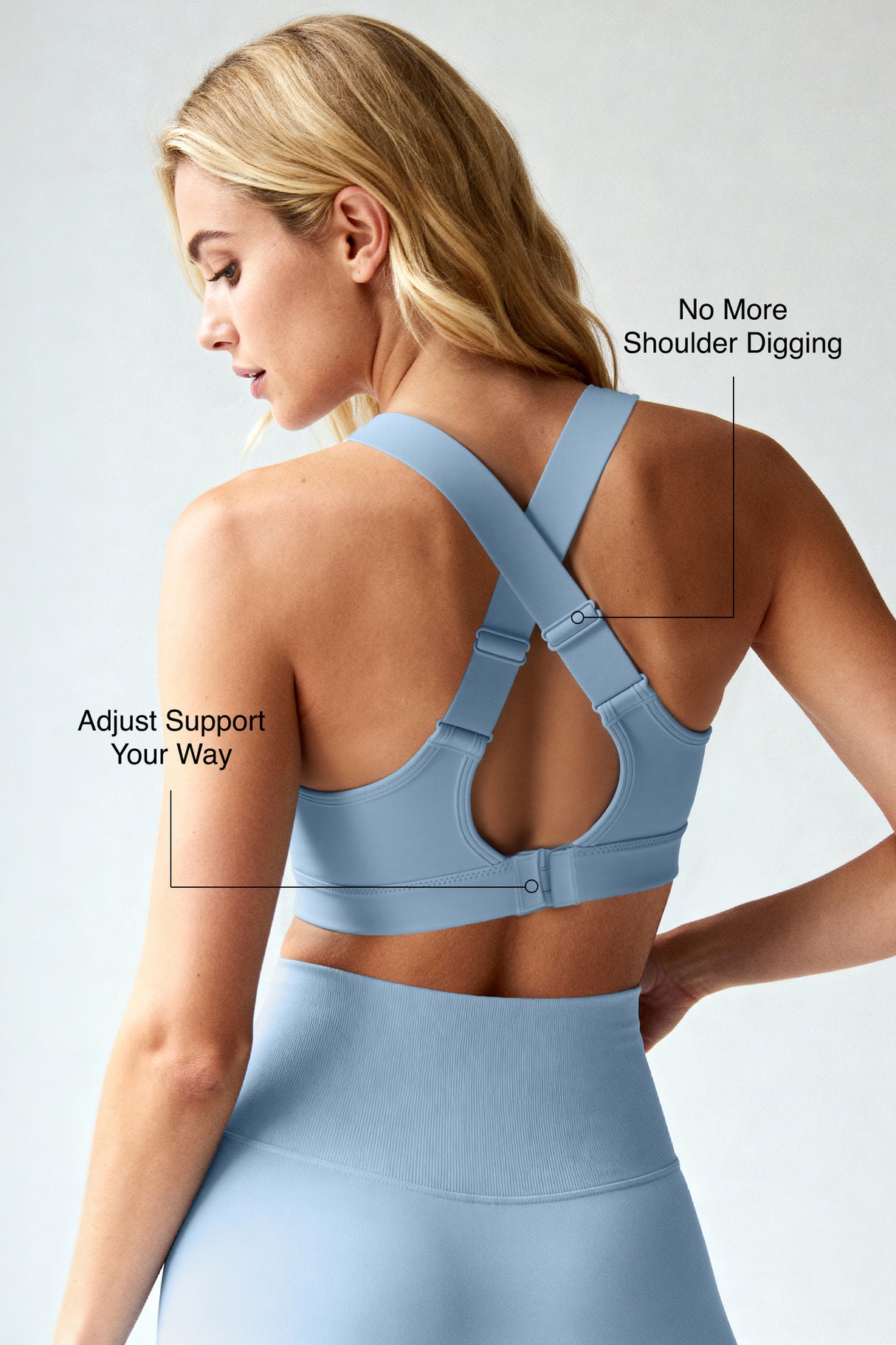 Power High Support Sports Bra With Adjustable Strap – Bounce Control, Sweat-Wicking, No Dig | High-Impact Support Best For Running, HIIT & Training