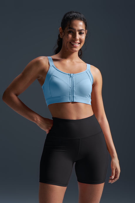 Reggiseno da corsa imbottito con spalline regolabili Power Zip | Reggiseno sportivo ad alto sostegno da donna (taglie forti)