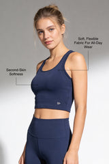 Anywhere™ Full-Coverage Fixed Pads Mesh Longline Yoga Bra | Women's Sports Tank