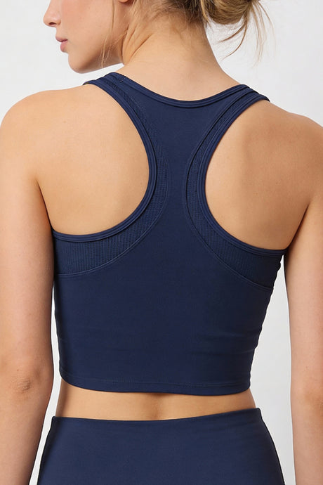 Anywhere™ Full-Coverage Fixed Pads Mesh Longline Yoga Bra | Women's Sports Tank