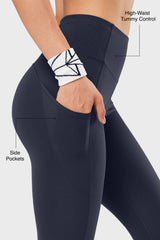 High Waist Sculpt™ing Fitness Gym Leggings 28 Inch| Women's High Support Leggings 67A Navy