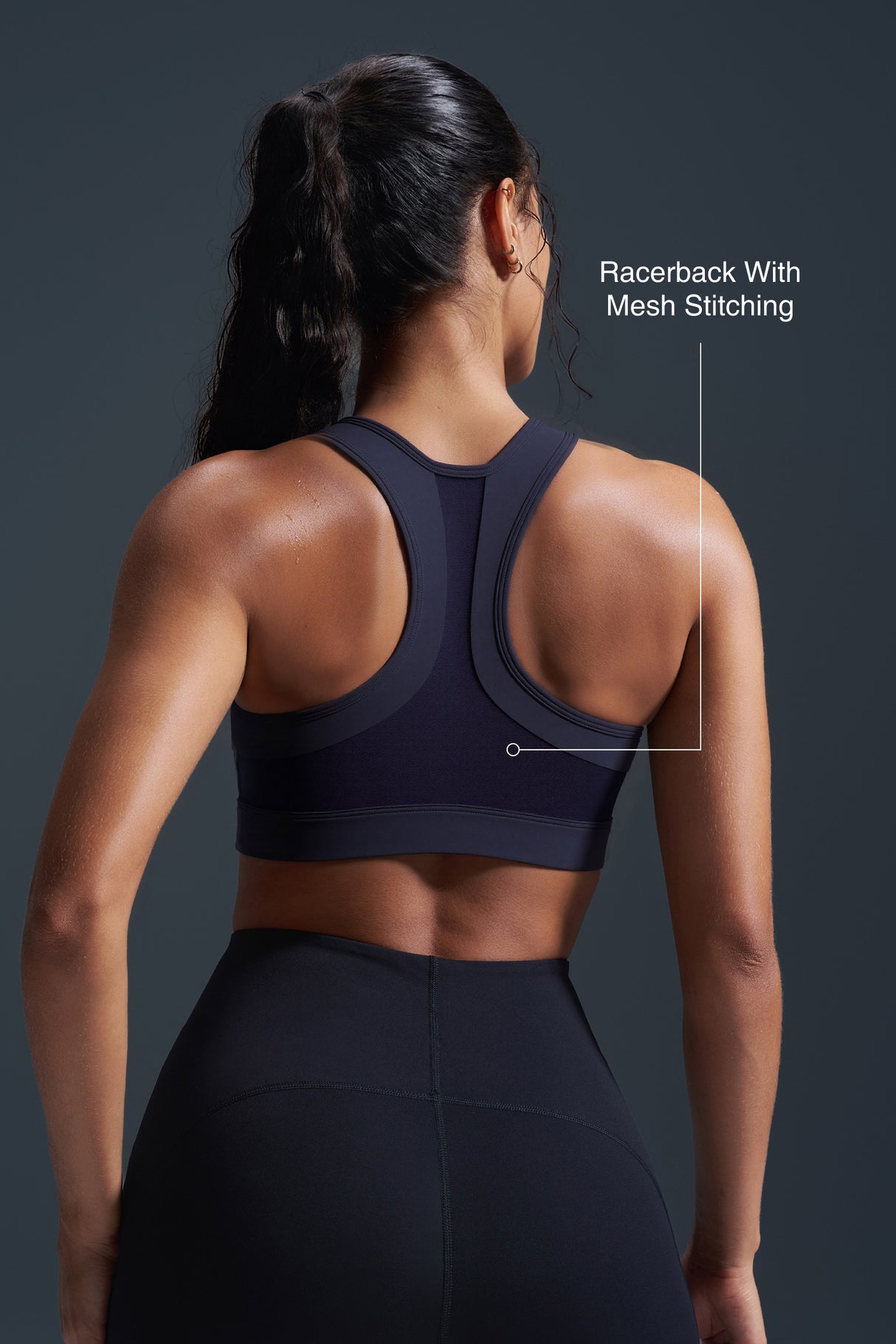 Reggiseno da corsa imbottito con schiena incrociata in rete e cerniera frontale Enfold | Reggiseno sportivo ad alto sostegno da donna