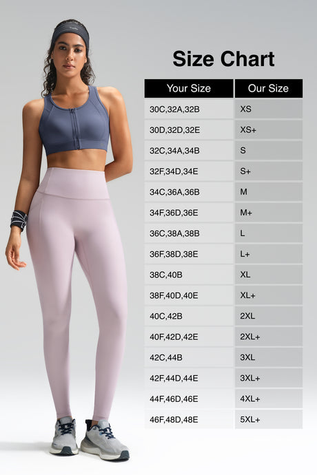 Power Front-Zip Mesh Racerback Löpar-BH | Sport-BH med högt stöd för kvinnor