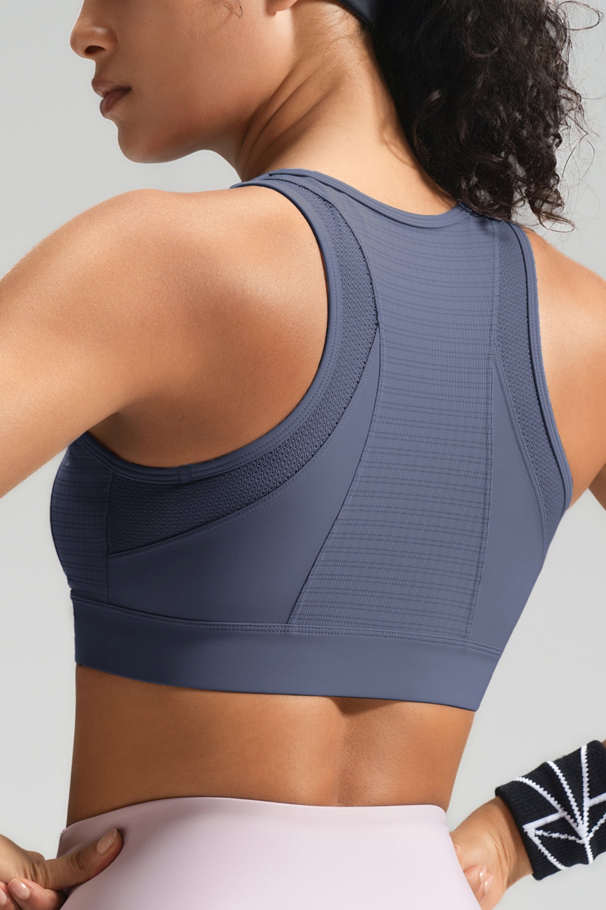 Power™ Front-Zip Mesh Racerback Running Bra | Women's High Support Sports Bra