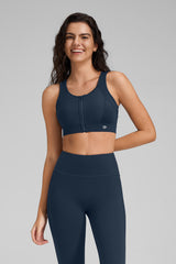 Power™ Cutout Racerback Zip Front Running Bra | Women's High Support Sports Bra