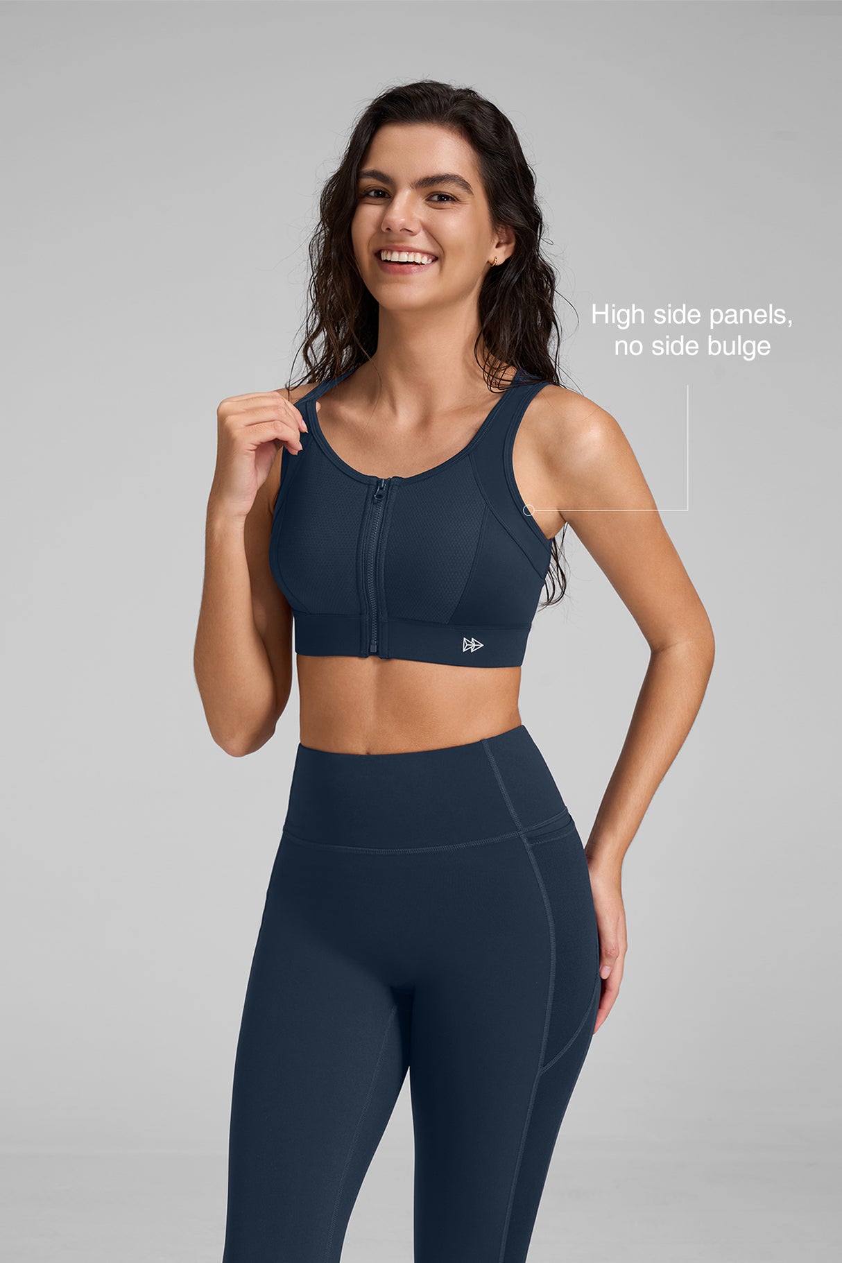 Power™ Cutout Racerback Zip Front Running Bra | Women's High Support Sports Bra