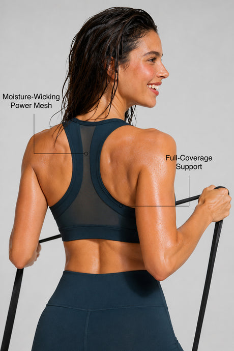 Enfold™ Zip Front Breathable Racerback High Impact Running Bra | Women's High Support Sports Bra