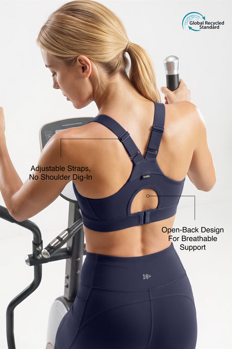 Power™ Adjustable Crisscross Straps With Mesh Sports Bra | High Support  for Running, HIIT & Training