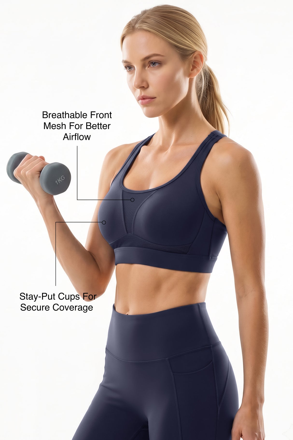 Power™ Adjustable Crisscross Straps With Mesh Sports Bra | High Support  for Running, HIIT & Training