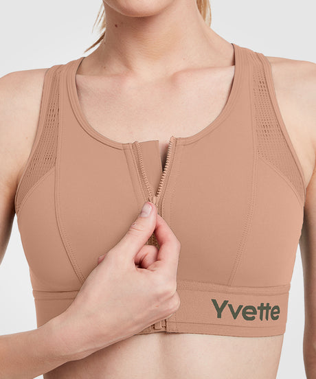 Echo Breathable Zip-Front Sustainable High-Support Bra | High-Impact Support Best For Running, HIIT & Training