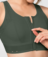 Reggiseno da corsa imbottito con zip frontale in rete e logo Echo | Reggiseno sportivo ad alto sostegno da donna