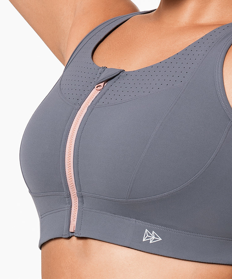 Echo Perforated Adjustable Straps Padded Running Bra | Women's High Support  Sports Bra