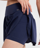 Falda de tenis con bolsillos de malla esculpida | Falda deportiva para mujer