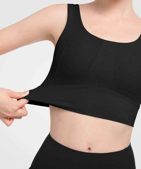Echo Vadderad Yoga-BH med Rund Hals | Sport-BH med Lätt Stöd för Damer
