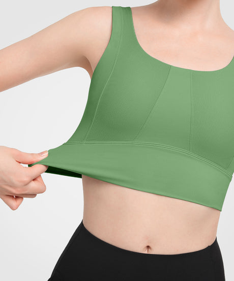 Echo Vadderad Yoga-BH med Rund Hals | Sport-BH med Lätt Stöd för Damer