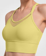 Shift Longline Mesh Strappy Padded Yoga BH | Leicht stützender Sport-BH für Damen