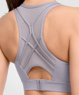 Echo Mesh Strappy Padded Running Bra | Women's High Support Sports Bra