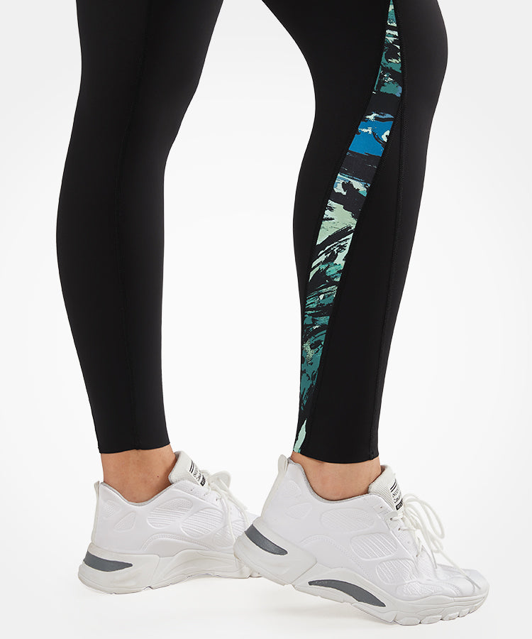 Echo Abstract Print Stretchy Running Leggings | Women's High Support Leggings