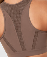 Enfold Zip Mesh gepolsterter Lauf-BH | Damen-Sport-BH mit starker Unterstützung (Übergröße)