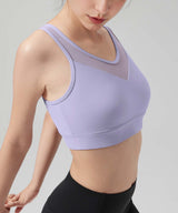 Power Front Sheer Mesh H-Back Sports Bra| Women's High Support Sports Bra