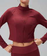 Anywhere Cropped Mock Neck Zip-Up Jacka | Lätta stödjackor för kvinnor