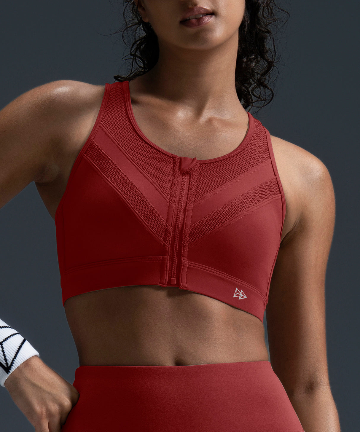 Enfold Zip Mesh gepolsterter Lauf-BH | Damen-Sport-BH mit starkem Halt