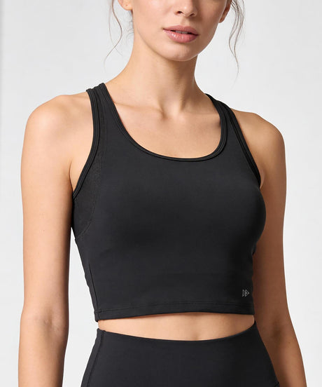 Anywhere Full-Coverage Fixed Pads Mesh Longline Yoga Bra | Women's Sports Tank