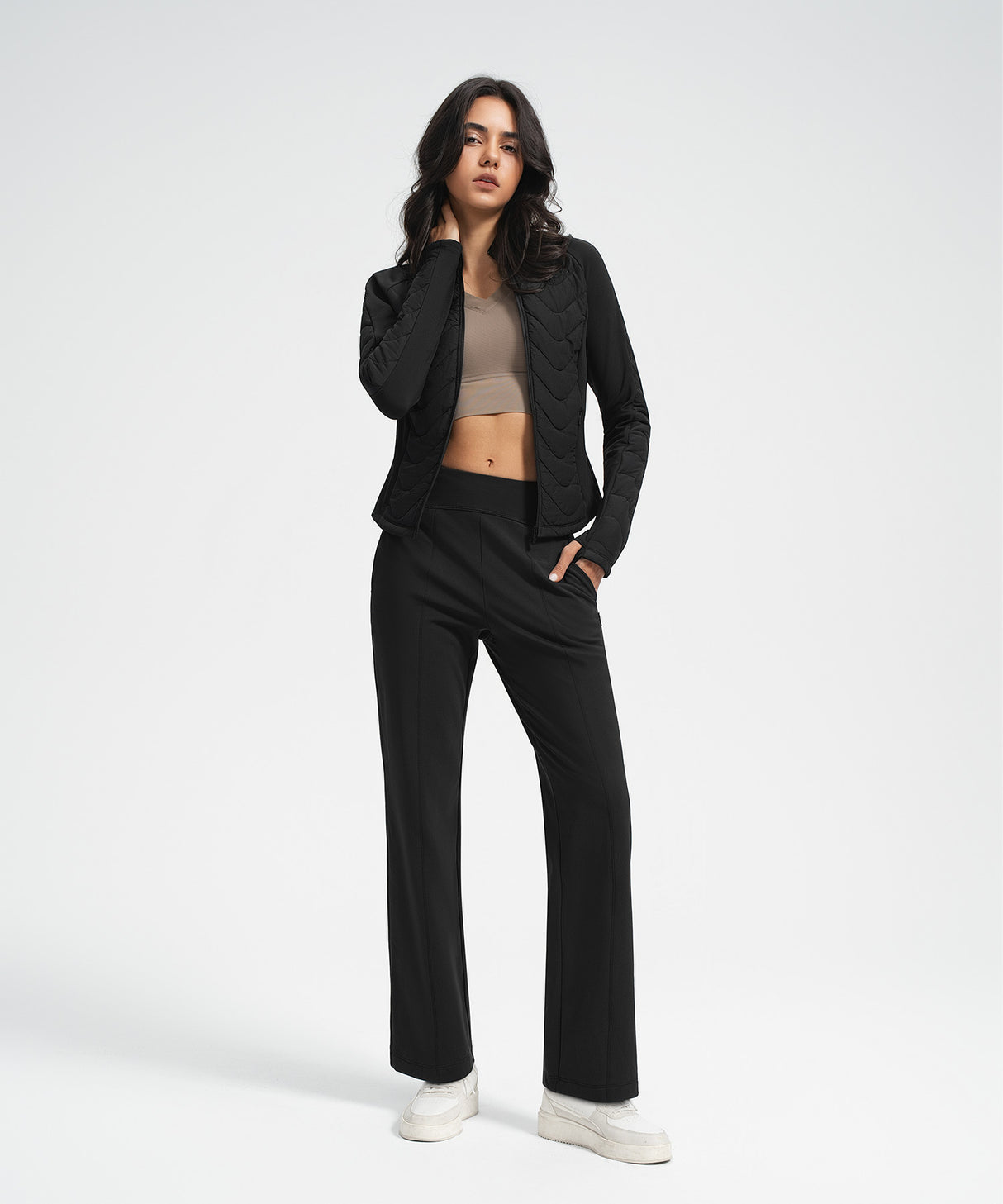 Pantalones deportivos impermeables con forro polar y cordón ajustable Anywhere de 73 cm | Pantalones deportivos para mujer