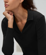 Anywhere Brushed Half-Zip Long Sleeve Crop Top | Women's Long Sleeve T-shirt