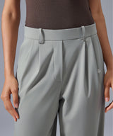 Modern Pleated Long Flowy Wide-leg Suit Pants| Women's Light Support Pants