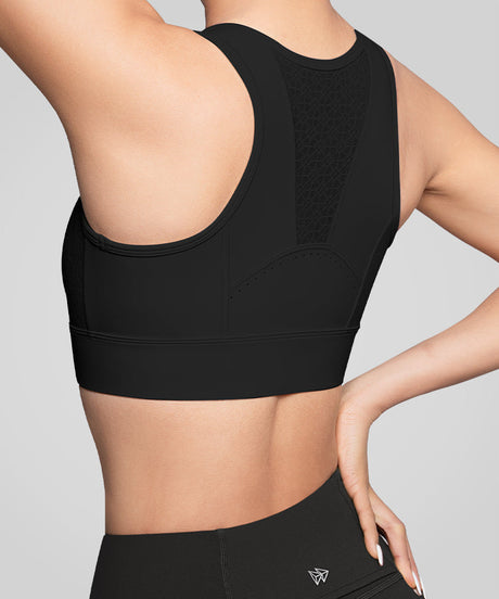 Echo Mesh Splicing Breathable Padded Running Bra | Women's High Support Sports Bra