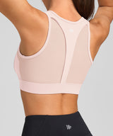 Power T-back Mesh Lightweight Running Bra | Women's High Support Sports Bra