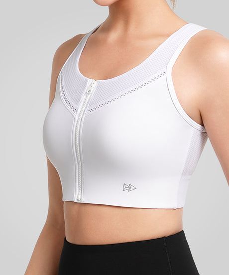 Power Waffle Mesh Breathable Running Bra | Women's High Support Sports Bra