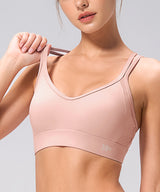 Anywhere Removable Push up Cups Yoga Bra V-Neck Double Straps | Women's Light Support Sports Bra