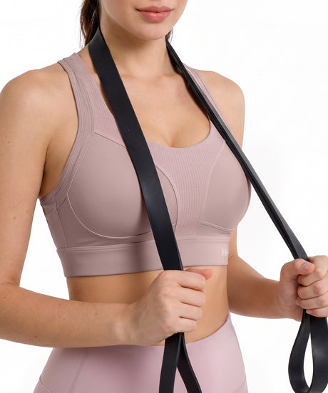 Power Breathable Racerback Fixed Cups High Impact Bra | Women's High Support Sports Bra