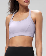 Shift Ribbed Sewn-in Pads Racerback Running Bra | Women's High Support Sports Bra