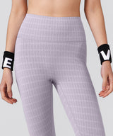 Power Jacquard Pattern No Front Seam High-Rise Running Leggings 25inches | Women's High Support Leggings